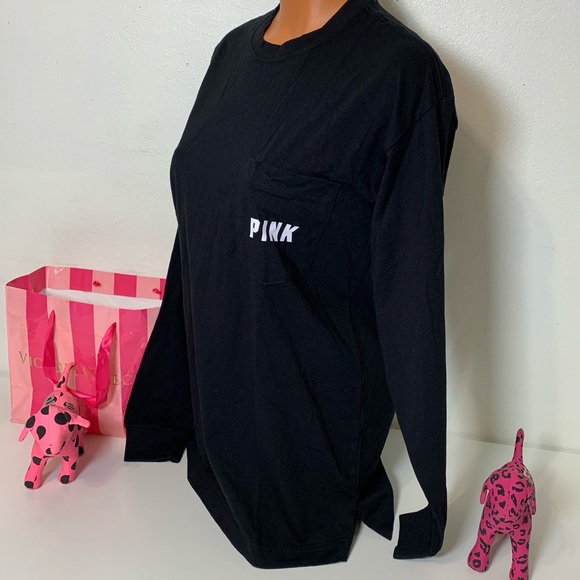 PINK VS BLING RAINBOW LOGO SEQUINED CAMPUS TEE - Picture 3 of 8